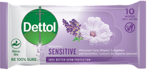 Dettol Personal Care Wipes Sensitive 10's